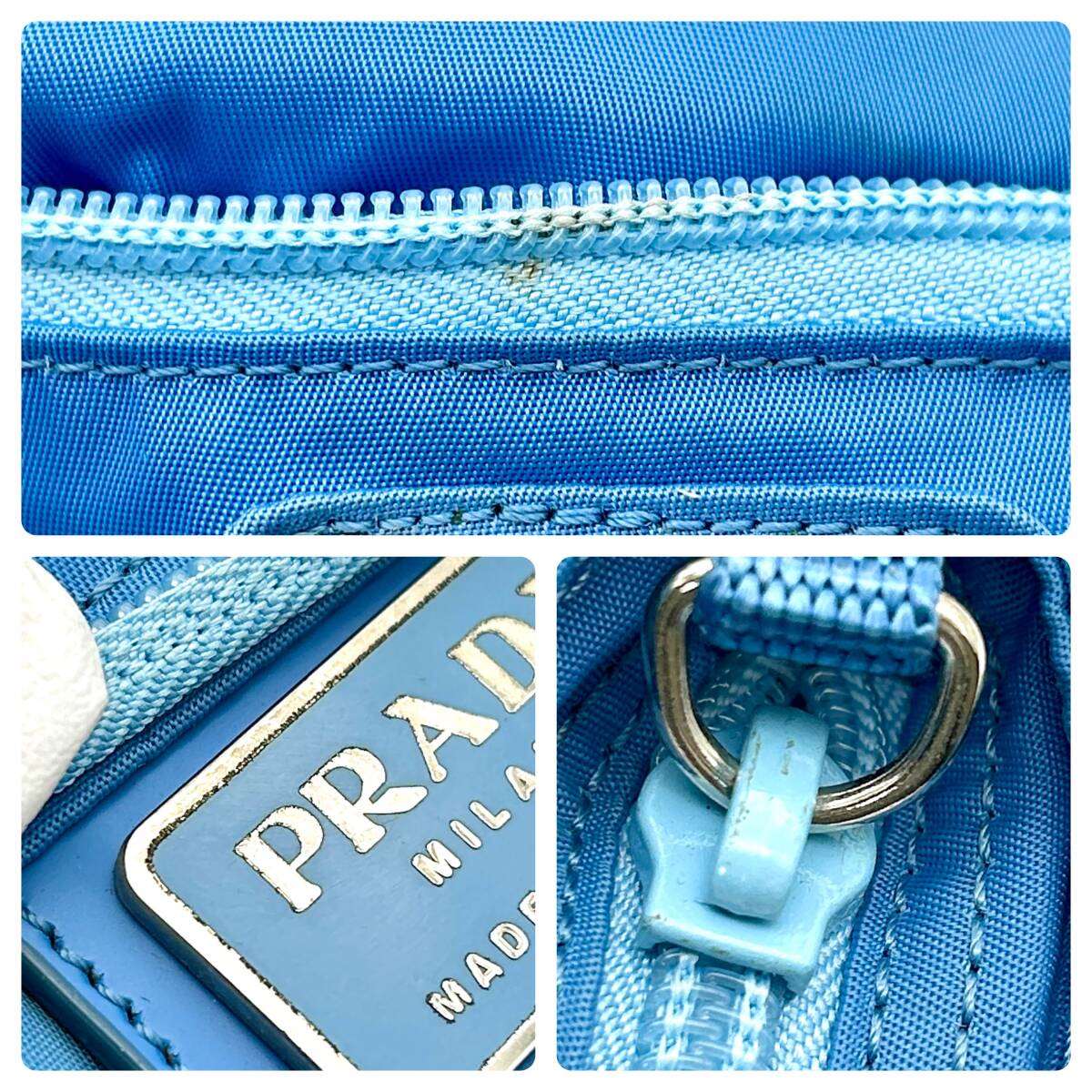 PRADA Tesuto Shoulder Bag Blue