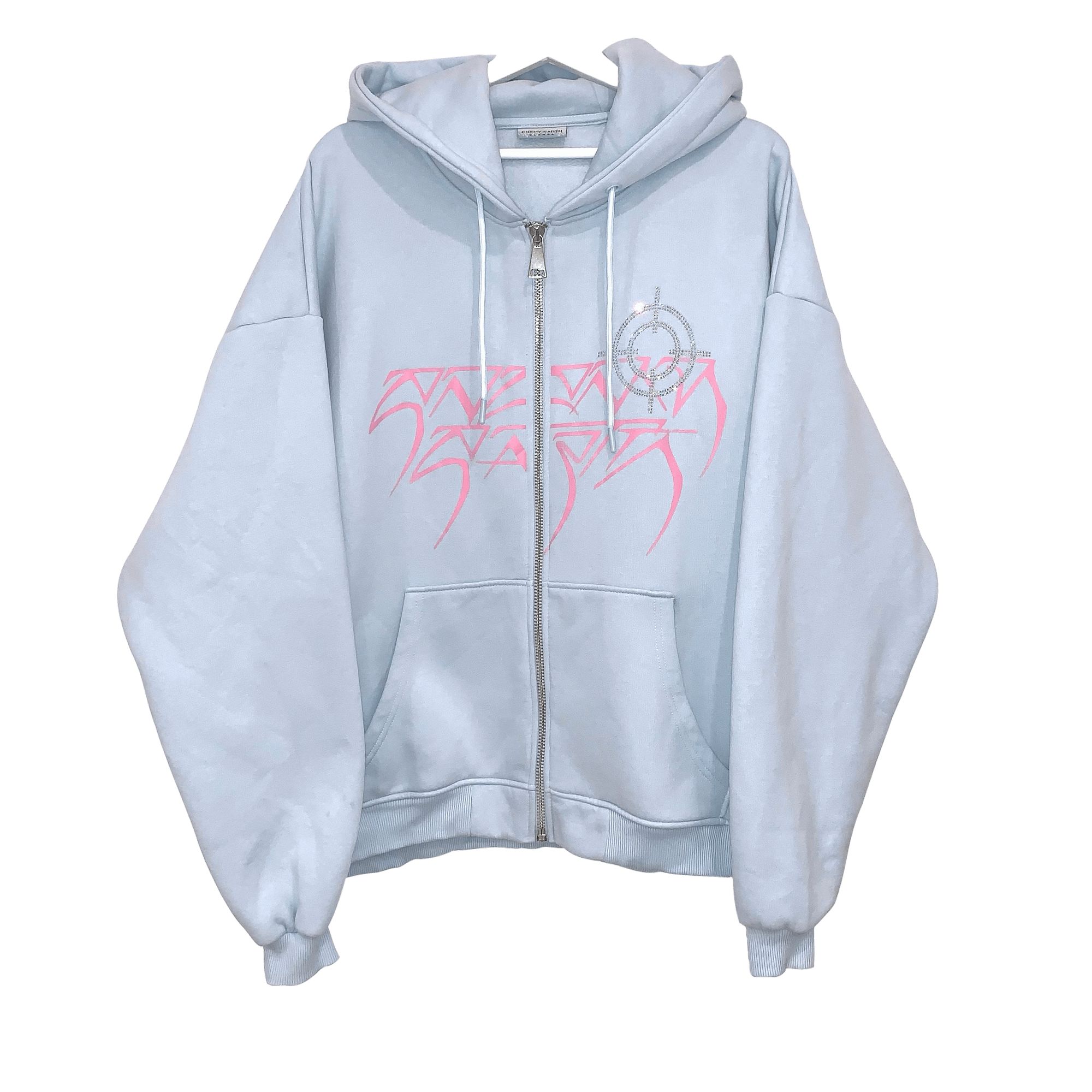 ENEMY EARTH Zip Hoodie Baby Blue